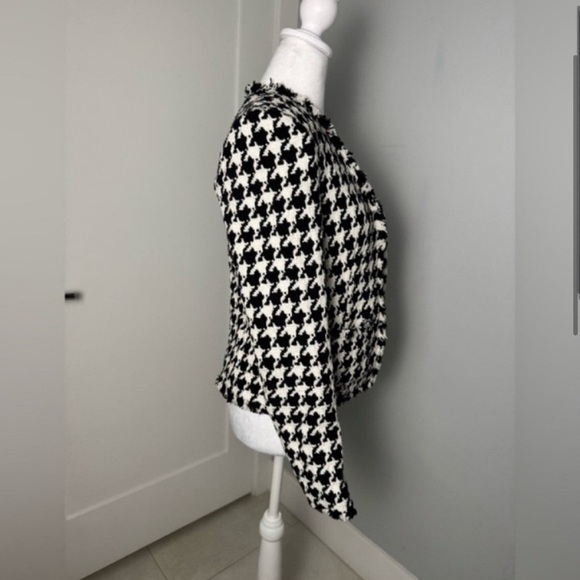 L’agence Adette Houndstooth Black and White Jacket/Size 4 - Picture 3 of 8